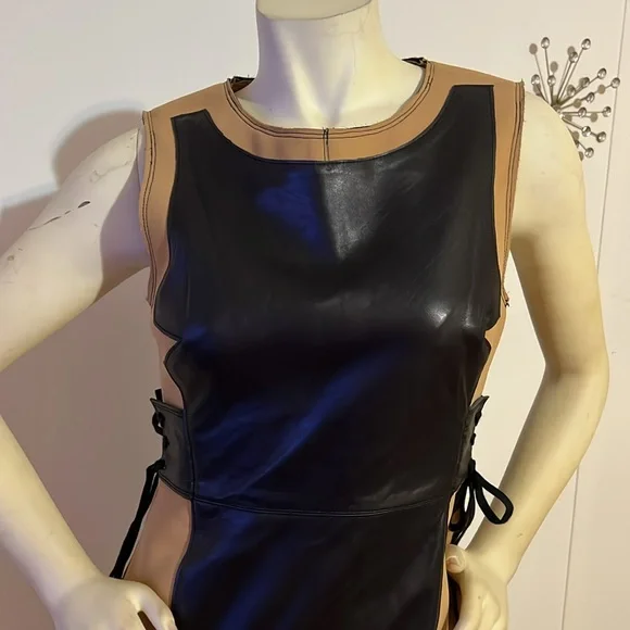 TRACY REESE 100% Lamb Leather Dress - Picture 2 of 14